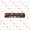 Small "NO SOLICITING" Brass Door Sign  